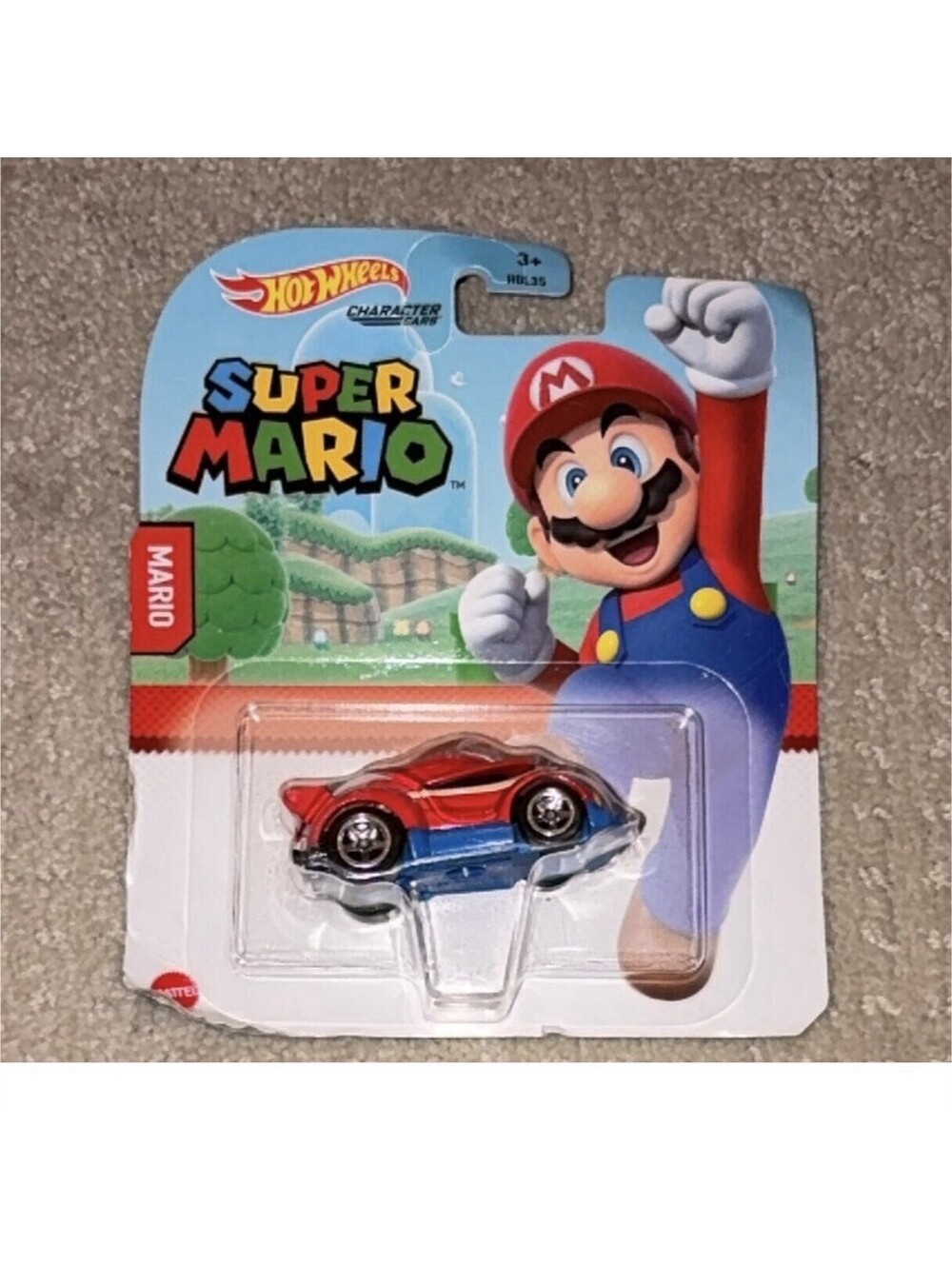Hot Wheels Super Mario Mario Character Car Red Blue Diecast 1:64